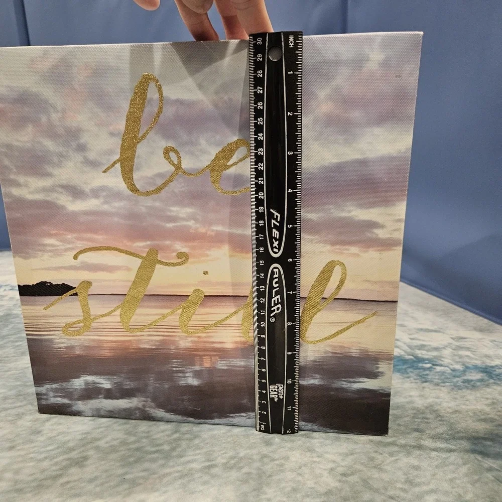 Be Still Ocean Canvas Wall Art Beach Sunset Christian Decor 12x12